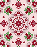 Classic Floral Motif In Red and Green Rug