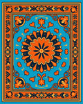 Vibrant Floral Medallion Border Rug