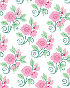 Pink Floral Swirls Pattern Rug