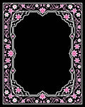 Pink Floral Vine Border Design Rug