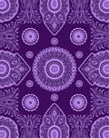 Deep Purple Ornate Mandala Pattern Rug