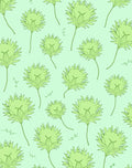 Green Floral Line Art Pattern Rug