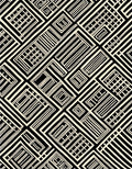 Geometric Grid Black Cream Pattern Rug