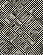 Geometric Grid Black Cream Pattern Rug