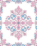 Retro Floral Damask Pattern Rug