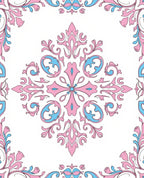Retro Floral Damask Pattern Rug