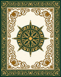 Elaborate Geometric Sunburst Emblem Rug