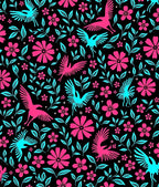 Bold Floral and Bird Pattern Rug