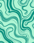 Teal Swirl Abstract Pattern Rug