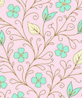 Pastel Floral Vine Pattern Rug