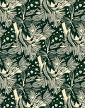 Emerald Green Abstract Botanical Swirl Rug