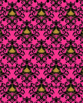 Ornate Black Gold Damask Pattern Rug