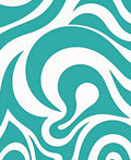 Teal And White Swirl Graphic Pattern Rug