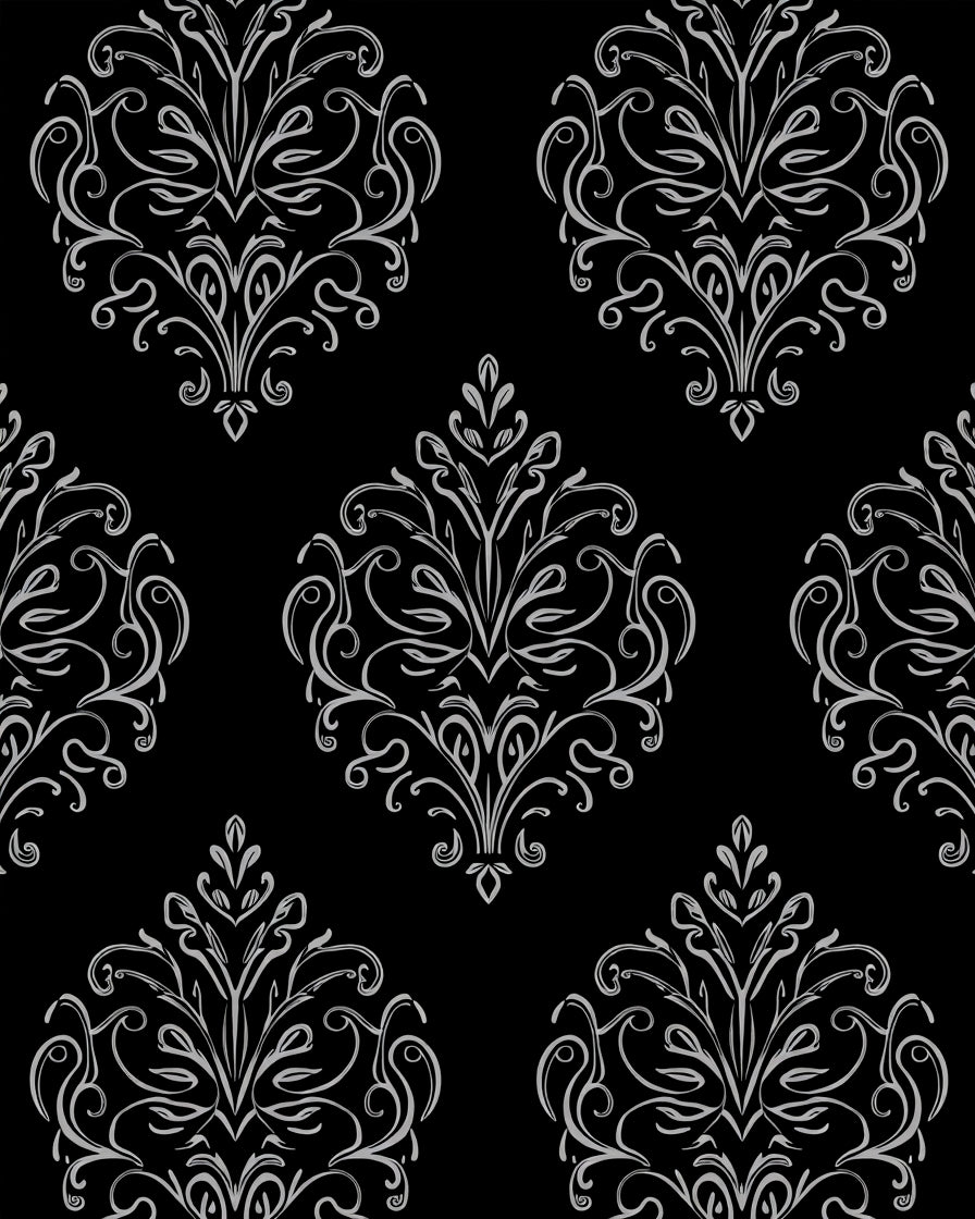 Classic Scrollwork Inverted Damask Pattern Rug