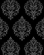 Classic Scrollwork Inverted Damask Pattern Rug