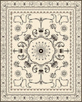 Ornate Floral Scroll Pattern Rug