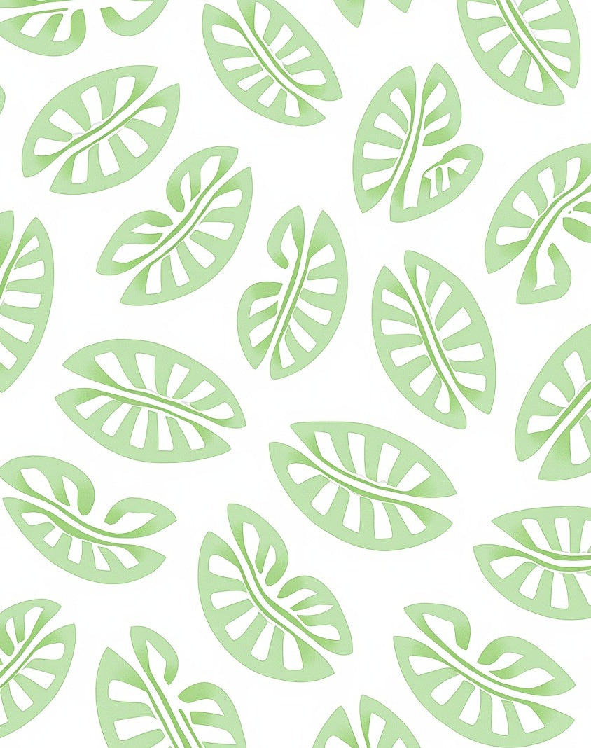 Green Leafy Abstract Pattern Rug
