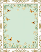 Floral Butterfly Meadow Light Blue Rug