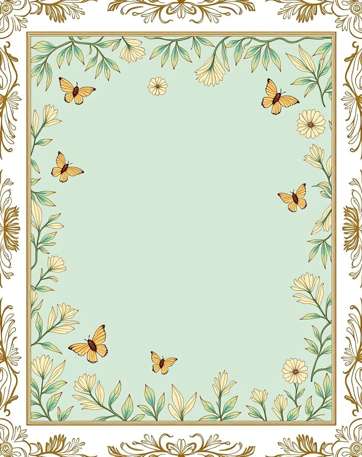 Floral Butterfly Meadow Light Blue Rug