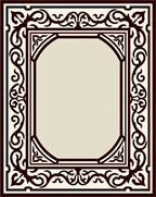 Elegant Scrollwork Border Design Rug