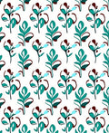 Abstract Teal Leaf Pattern Design Rug