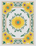 Yellow Floral Garden Border Rug