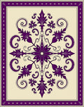 Floral Swirl Antique Plum Pattern Rug