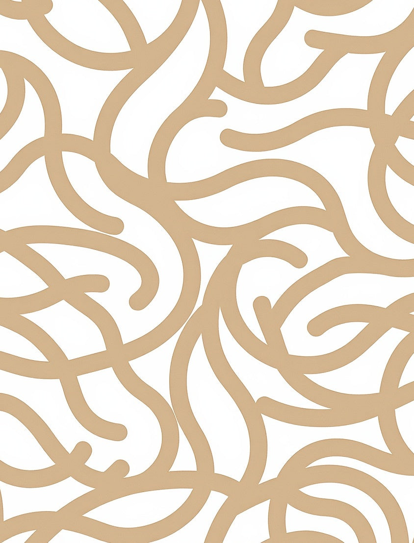 Modern Swirling Beige Abstract Pattern Rug