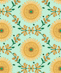 Golden Floral Vine Pattern Rug
