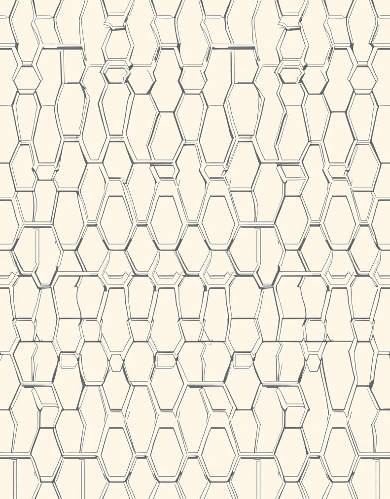 Geometric Hexagon Outline Pattern Rug