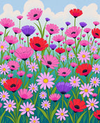Vibrant Meadow Floral Pattern Rug