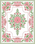Pink Floral Garden Motif Rug