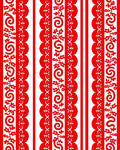 Bold Red Floral Scroll Stripe Rug
