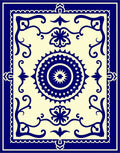 Classic Navy Blue Floral Medallion Rug
