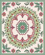 Floral Medallion Mandala Garden Rug