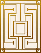 Gold Geometric Art Deco Maze Rug