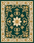 Ornate Floral Scroll Pattern Rug