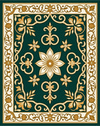 Ornate Floral Scroll Pattern Rug
