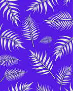 Vibrant Blue Leaf Pattern Rug