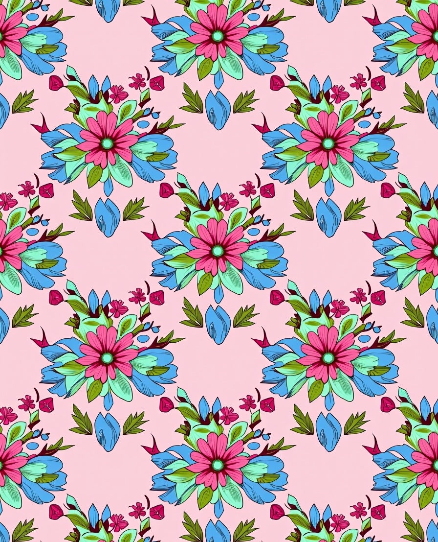 Vibrant Floral Bouquet Pattern Rug