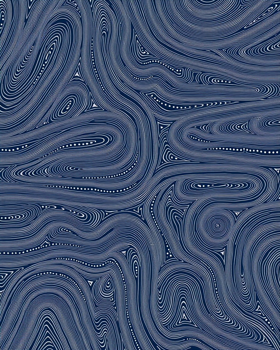 Flowing Swirls and Dots Pattern Rug
