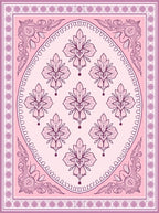 Oval Floral Pattern Decorative Rug