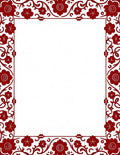 Bold Red Floral Vine Motif Rug