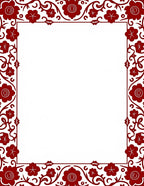Bold Red Floral Vine Motif Rug