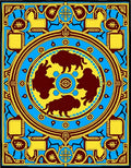 Bold Bison Tribal Sunburst Rug