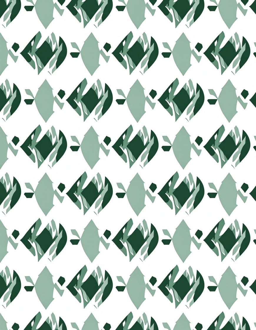 Artistic Green Geometric Pattern Rug
