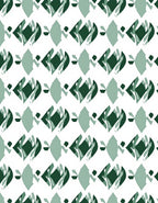 Artistic Green Geometric Pattern Rug