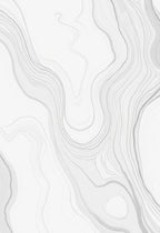Abstract White Marble Wavy Pattern Rug