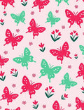 Pink Garden Butterfly Pattern Design Rug