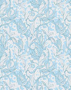 Soft Blue Floral Abstract Pattern Rug
